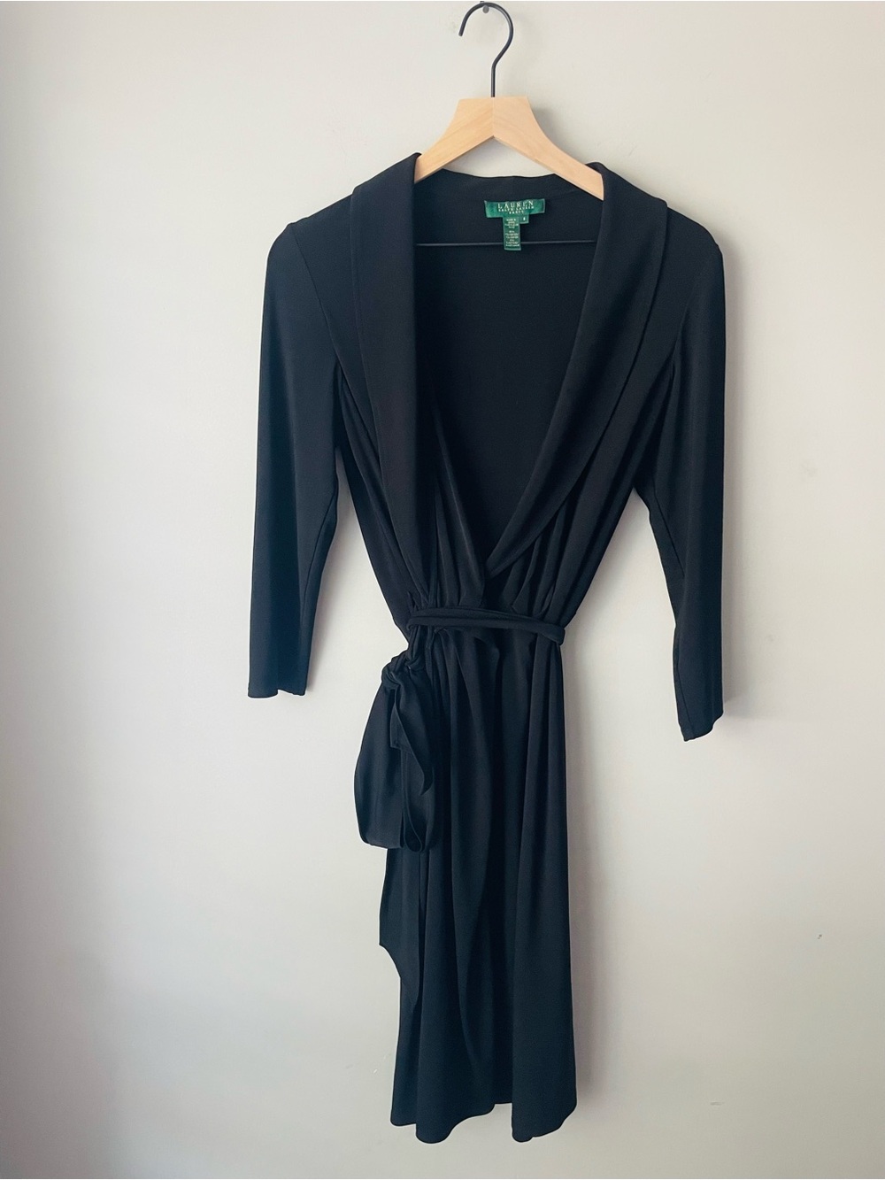 Ralph Lauren Black V-Neck Wrap Dress